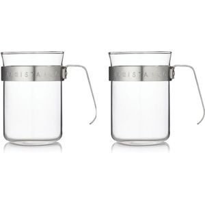 Barista & Co | Koffiebekers - 200 ml - Set van 2 Stuks - Zilver