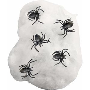 Horror/Halloween griezel spinnetjes met spinnen rag - 10x - kunststof - zwart - 3 cm