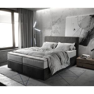 Boxspringbed Dream-Well Microvezel Antraciet Vintage 160x200 cm TFK Matras en Topper