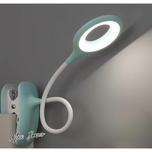 Mrs. Jones Led leeslamp clips bureaulamp voor kinderen met flexibele hals USB oplaadbaar eReaders voor studie werk blauw met clip flexibele hals. .