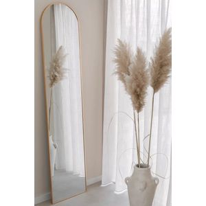 Nordic Style® Boogspiegel 180x40cm | Zacht Goud | Scandinavische Spiegels | Halfrond | Pas spiegel | Staande spiegel | Kleedkamer spiegel
