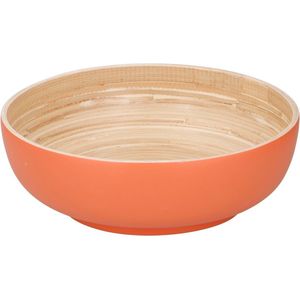 Bamboe serveerschaal oranje 25 cm - Saladeschaal - Slakom - Slaschaal - Slabak - Bamboe servies