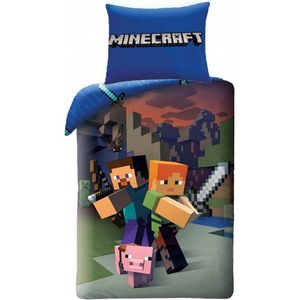 Minecraft - Dekbedovertrek - Eenpersoons - 140 x 200 cm - Multi