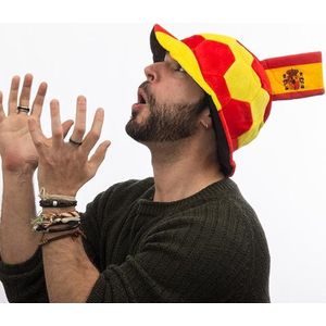 Football Hat with Spanish Flag Embellishment