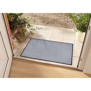 Effen deurmat Plain wasbaar 30°C - zilver 80x120 cm