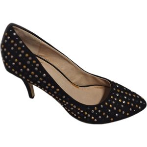 LA STRADA-PUMPS-BLACK-MICRO- STUDS -SIZE 41