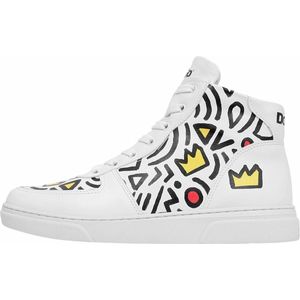 DOGO Ace Dames Laarzen - Abstract Outline white Dames Sneakers 36