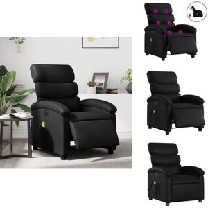 vidaXL Elektrisch Verstelbare Massagestoel - Elektrisch Verstelbare Massagestoelen - Massagestoel - Fauteuil - Massagestoel verstelbaar elektrisch kunstleer zwart
