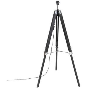 QAZQA tripod - Industriele Verstelbare Vloerlamp | Staande Lamp - 1 lichts - H 1265 mm - Zwart - Industrieel - Woonkamer | Slaapkamer | Keuken