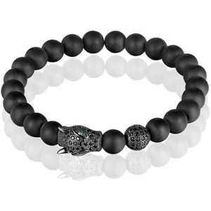 Memphis kralen armband Luipaard Zwart