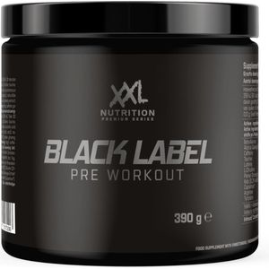 XXL Nutrition - Black Label Pre-Workout - Beta-Alanine, Taurine, L-Citrulline, Arginine & 330 mg cafeïne per Serving - Pre Workout Energy Drink Sport Supplement - Raspberry - 390 Gram - 30 doseringen