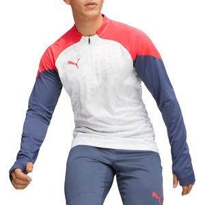 PUMA individualCUP 1/4 Zip Top Heren Sporttrui - Wit - Maat XXL