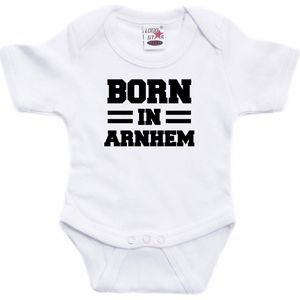 Born in Arnhem tekst baby rompertje wit jongens en meisjes - Kraamcadeau - Arnhem geboren cadeau 80
