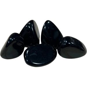 Obsidiaan zilver trommelstenen 100 gr. (mt3)