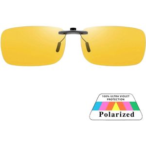 Fako Sunglasses® - Clip On Voorzet Zonnebril Metal - Overzet Clip-on - Polariserend - Polarized - Small - 135x37mm - Night Vision - Geel