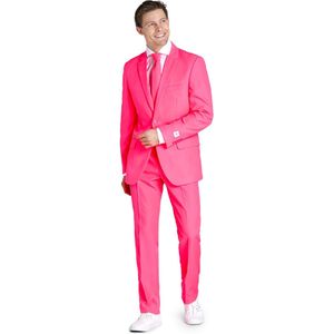OppoSuits Neon Pink Power - Heren Pak - Neon Roze - Toppers in Concert Outfit 2025 - Maat 58