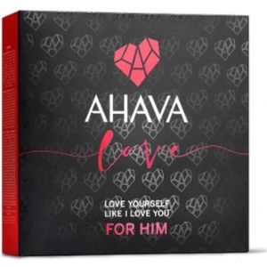 AHAVA Valentijn Set voor HEM - Hydrateert & Voedt de Huid | Inclusief Aftershave Crème, Douchegel & Handcreme | Vegan & Vrij van Alcohol en Parabenen | Verwenbox voor mannen - Set van 3