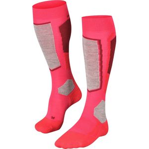 FALKE SK2 Skisokken anti blaren, medium padding merinowol wintersportsokken dames rood - Maat 37-38