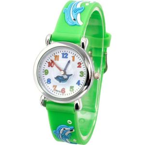Fako® - Kinderhorloge - 3D - Dolfijntjes - Groen