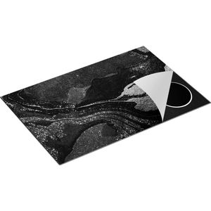 Chefcare Inductie Beschermer Abstracte Kunst - Zwart Wit - 78x52 cm - Afdekplaat Inductie - Kookplaat Beschermer - Inductie Mat