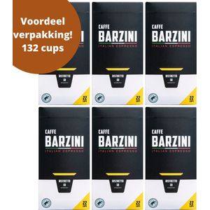 Barzini Ristretto Cups - Totaal 132 capsules - 6x 66 cups - 100% Rainforest Alliance koffie cups - koffiecapsules