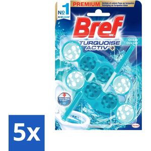 Bref WC - Turquoise Activ+ - Toiletblok - Oceaan - 2 Blokken - Bulkverpakking - 5 stuks