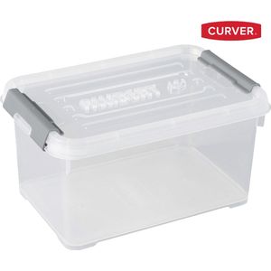 Curver Handy+ set van 5 transparante stapelbare opbergboxen 6L