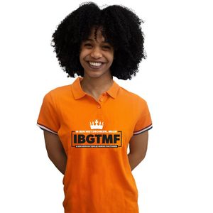 Bellatio Decorations Koningsdag verkleed polo - ik ben niet dronken - oranje - dames S