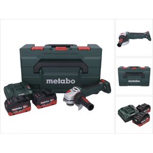 Metabo WPB 18 LT BL 11-125 Quick accu haakse slijper 18 V 125 mm borstelloos + 2x accu 8.0 Ah + lader + metaBOX