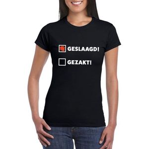 Geslaagd/ gezakt t-shirt zwart dames XXL