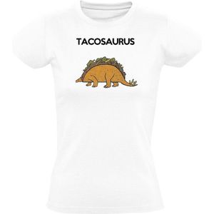 Tacosaurus Dames T-shirt - eten - dieren - taco - dinosaurus - dino - mexico - mexicaans - verjaardag - feest - humor - grappig
