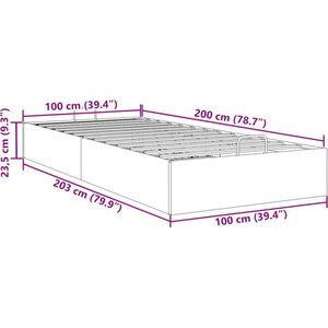 vidaXL - Bedframe - zonder - matras - 100x200 - cm - stof - crèmekleurig