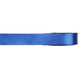 1x Hobby/decoratie blauwe satijnen sierlinten 1 cm/10 mm x 25 meter - Cadeaulint satijnlint/ribbon - Striklint linten blauw