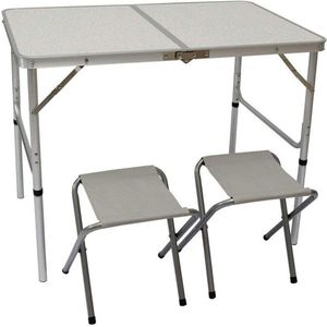 Inovra ® Ultralichte Opvouwbare Campingtafelset met Verstelbare Hoogte en Stoelen voor Kamperen en Tuinfeesten