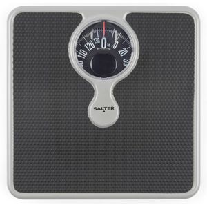 Mechanische Badkamerweegschaal met Vergrootglas - Max. Capaciteit 133 kg, Compact en Stijlvol Ontwerp, Gemakkelijk Leesbare Wijzerplaat, Geen Batterijen, Weegt in kg, st en lbs