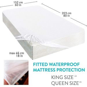 Matrasbeschermer Waterdicht - Wasbare Matras Protector - Anti Allergie/Huisstofmijt - Matras Overtrek Hypoallergeen - Ademend - Wit - 150x200