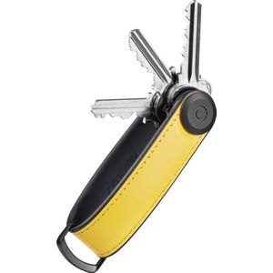 ORBITKEY | Hybrid Leather Key Organizer | Sleuteltasje | Sleutelhanger | Leer | Solar Yellow | Geel