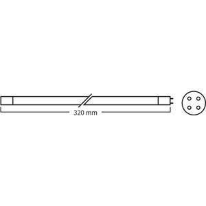 16 Watt - T5 - Witte fitting - lengte 320mm - UVC Vervangingslamp
