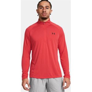 Under Armour Tech™ 2.0 T-shirt Met Halve Rits En Lange Mouwen Oranje M / Regular Man