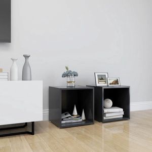 The Living Store TV-meubel - Staand - Spaanplaat - 37x35x37cm - Grijs