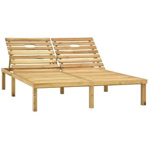 vidaXL Ligbed tweepersoons met kussens geïmpregneerd grenenhout Loungebed - Tuinset - Hout Lounge Set - Tuinbank - Buitendrankset - Teak Loungebed - Loungeset - Zonnestoel - Zonnestoelen - Zonnebed - Zonnebedden