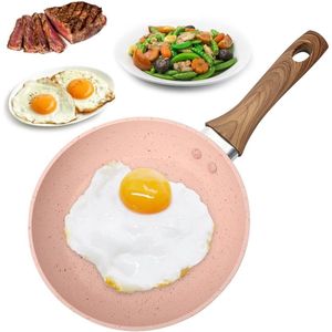 Mini koekenpan, 16 cm kleine koekenpan, anti-aanbaklaag, eierpan, mini roestvrij staal, draagbare mini-braadpan, anti-aanbaklaag, spiegeleipan voor eieren, hamschijven, steaks, spek