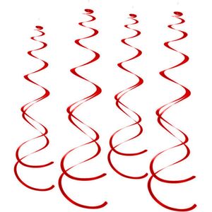 Rode Swirl Slingers Swirl Hangdecoratie Verjaardag Versiering Feest Kerst Versiering Plafond Valentijn Rood - 6 Stuks