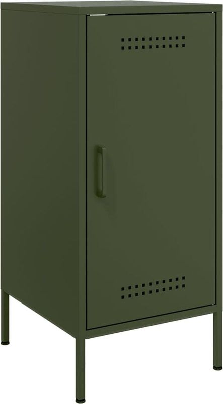 vidaXL - Dressoir - 36x39x79 - cm - staal - olijfgroen