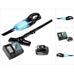 Makita DCL 180 RT1 B accu stofzuiger 18 V zwart + 1x oplaadbare accu 5.0 Ah + lader