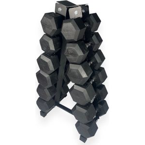Padisport Dumbelltoren Met Dumbells - Dumbellset 30 Kg - Halter 20 Kg - Gewichten Set Halters - Fitness Gewichten - Dumbells 10 Kg - Hexa Dumbells - Dummbel Rack