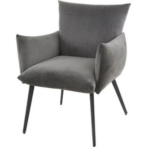 Eetkamerfauteuil lobby Velvet - Antraciet | Meubelplaats