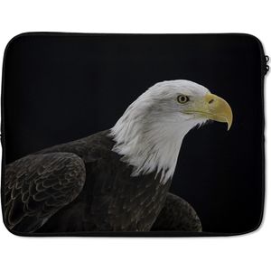 Laptophoes 15.6 inch - Adelaar - Vogel - Snavel - Zwart - Laptop sleeve - Binnenmaat 39,5x29,5 cm - Zwarte achterkant