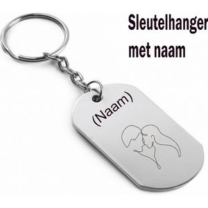 Akyol - Liefde Sleutelhanger - Valentijn cadeau - Liefde - Vriendin vriendje cadeau - Verjaardag - Cadeau vrouw man - Gegrafeerde sleutelhanger - Gepersonaliseerd - 5 x 3 CM - Sleutelhanger met naam