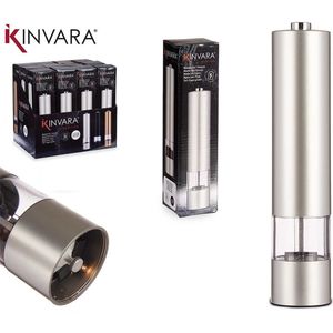 Kinvara Elektrische Zout- / Pepermolen - LED - Kunststof - Zilver